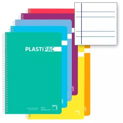 CUADERNO FOLIO 80HJ 90G PAUTA 3,5 PLASTIPAC SURTIDO PACSA 16566