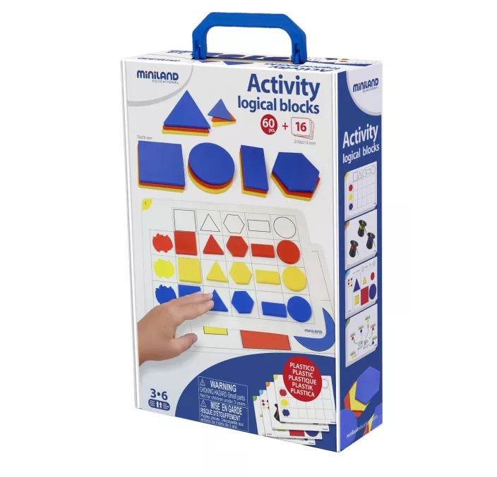 BLOQUES LÓGICOS 60 PIEZAS+16 ACTIVIDADES+GUIA MINILAND