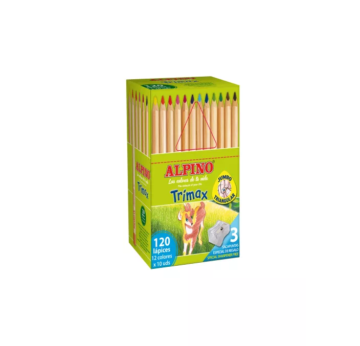 LAPICEROS TRIANGULAR PACK 120 UDS. TRIMAX MINA 5,4MM ALPINO AL000377
