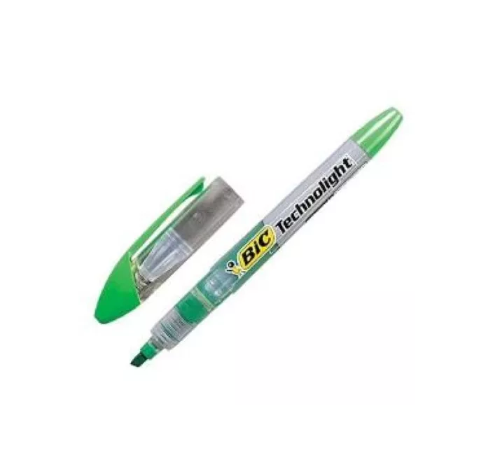 MARCADOR FLUORESCENTE TECHNOLIGHT VERDE BIC 802306