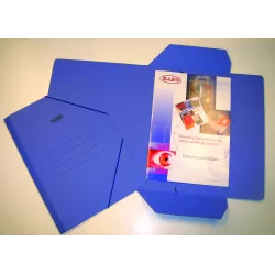 CARPETA 4º GOMAS Y SOLAPAS CARTON AZUL SARO 1012