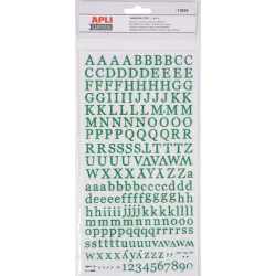 LETRAS ADHESIVAS GLITTER VERDES 2 HOJAS APLI 13654