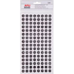 LETRAS ADHESIVAS EPOXIN DOTS BLANCO NEGRO 2 HOJAS APLI 13891