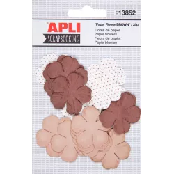 FLORES DE PAPEL MARRONES SURTIDAS 25UNI. APLI 13852