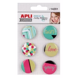 BOTONES ADHESIVOS JUDY ALONSO 6UNI. APLI 14201