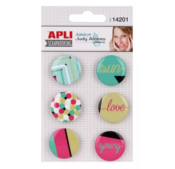 BOTONES ADHESIVOS JUDY ALONSO 6UNI. APLI 14201