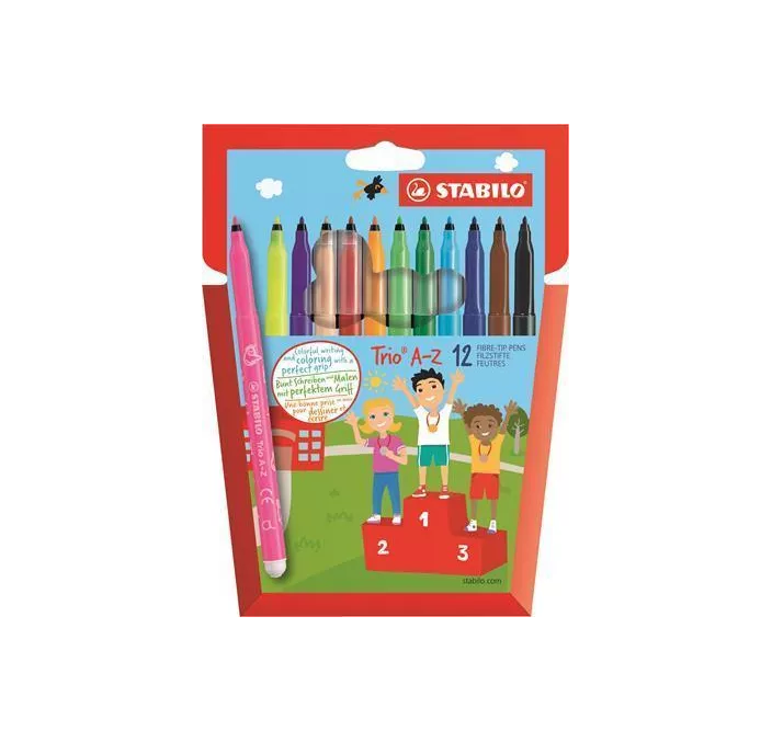 ROTULADOR ESCOLAR TRIO AZ C.12 STABILO 378/1-12-01