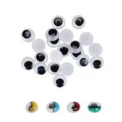 OJOS REDONDOS MOVILES ADHESIVOS 15MM 30U. NEGROS FIXO KIDS 3036 68010300