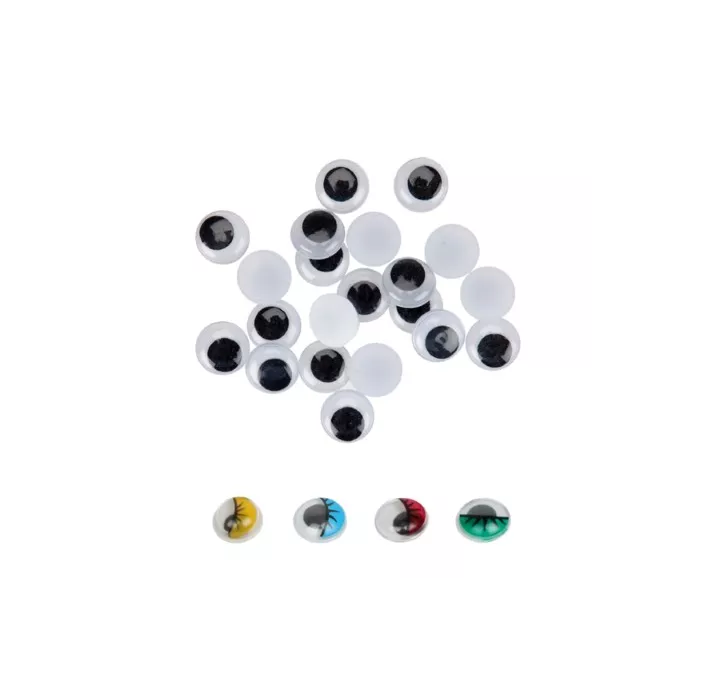OJOS REDONDOS MOVILES ADHESIVOS 15MM 30U. NEGROS FIXO KIDS 3036 68010300