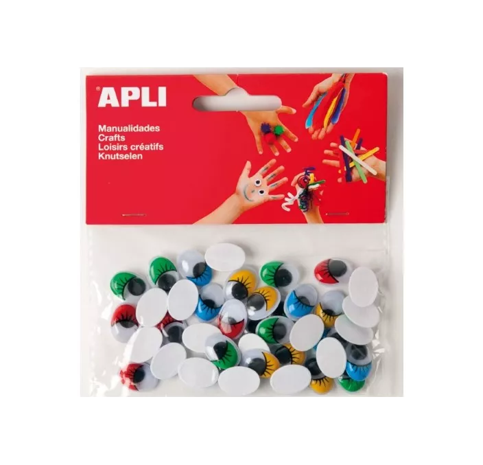 OJOS MOVILES COLORES OVAL 40U. APLI 13059