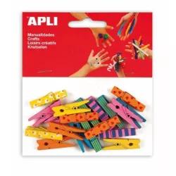 PINZA MADERA 35MM SURTIDO 20U. APLI 13480