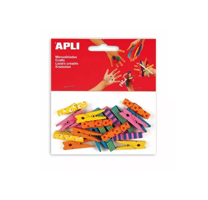 PINZA MADERA 35MM SURTIDO 20U. APLI 13480