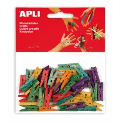 PINZA MADERA 25MM SURTIDO 45U. APLI 13479