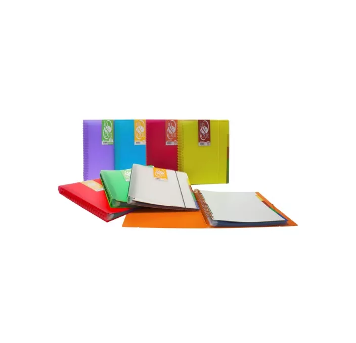 CARPETA 20 FUNDAS REMOVIBLES CON GOMA Y ESPIRAL IN&OUT VERDE GRAFOPLAS 3942