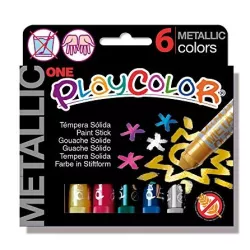 TEMPERA SOLIDA 6 UND 10GRS METALLIC PLAYCOLOR 10321
