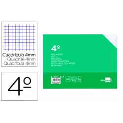 RECAMBIO 4º 4X4 APAISADO 100HOJAS 60 GRS LIDERPAPEL RC01 06759
