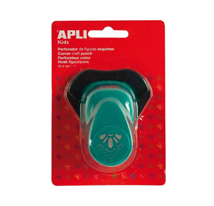 TALADRO PAPEL ESQUINA 1/2 FLOR TURQUESA 25,4MM APLI 13638