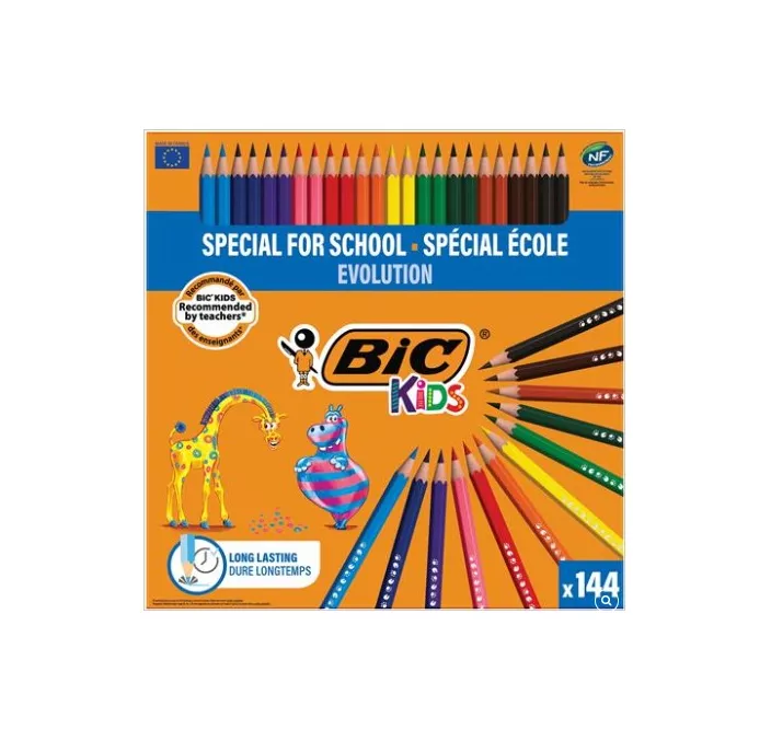 PINTURA MADERA SURTIDOS PACK 144U (12 COLORES DISTINTOS) EVOLUTION BIC 8878