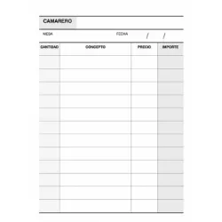 TALONARIO CAMAREROS 8º NATURAL 100H TRIPLICADO A-89 APLI 12689