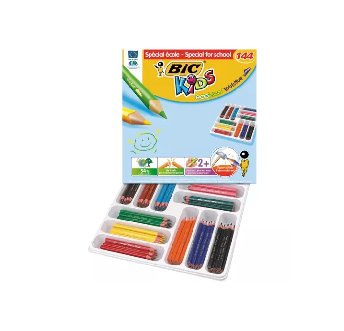 PINTURA MADERA COLOR SCHOOLPACK 144 UDS EVOLUTION TRIANGLE BIC 887831
