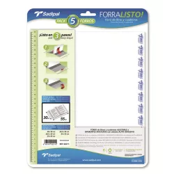 FORRO LIBRO AJUSTABLE 30X55 BLISTER 5U. FORRALISTO SADIPAL 02211
