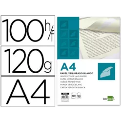 PAPEL VERJURADO A4 120GRS 100H BLANCO LIDERPAPEL VJ02