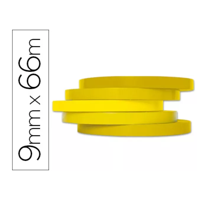 CINTA ADHESIVA 66MX9MM PVC AMARILLO Q-CONNECT KF10856 46666