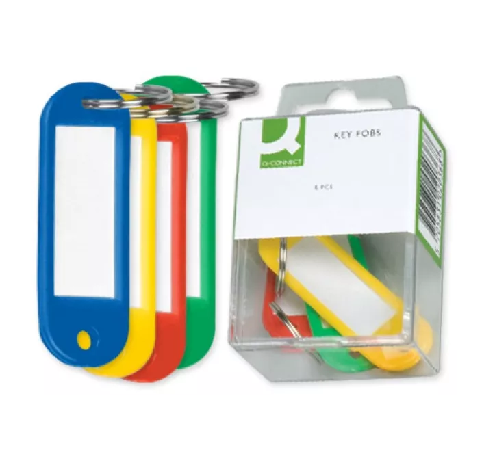 LLAVERO PERSONALIZABLE PLASTICO COLORES SURTIDOS CAJA 6 UNIDADES KF02036