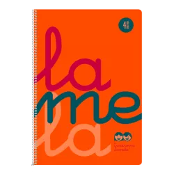 CUADERNO Fº 4MM 80H 90G TAPA PLASTIC NARANJA FLUOR LAMELA 7FTP004N