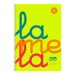 CUADERNO Fº 5MM 80H 90G TAPA PLASTIC AMARILLO FLUOR LAMELA 7FTP005A