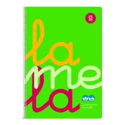 CUADERNO Fº 5MM 80H 90G TAPA PLASTIC VERDE FLUOR LAMELA 7FTP005V