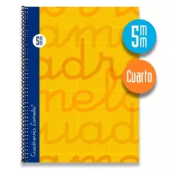 CUADERNO 4º 5MM 80H 70G TAPA DURA NARANJA LAMELA 7CTE005N