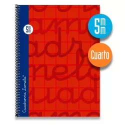 CUADERNO 4º 5MM 80H 70G TAPA DURA ROJO LAMELA 7CTE005R