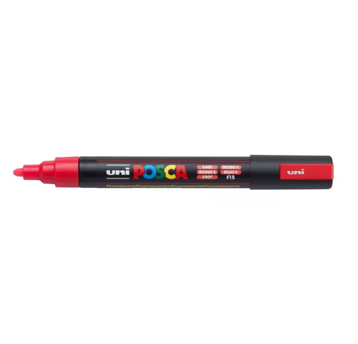 ROTULADOR 2,5MM ROJO FLUOR "F15" PC-5M POSCA UNI 19804