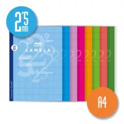 CUADERNO A4 2,5MM 50H 70G CUADROVIA LAMELA 06A4002