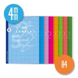 CUADERNO A4 4MM 50H 70G CUADROVIA LAMELA 06A4004