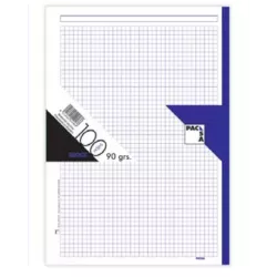 RECAMBIO A4 4 ANILLAS 5X5 100H 90GRS AZUL PACSA 21045