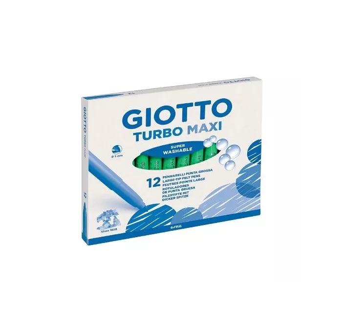 ROTULADOR TURBO MAXI VERDE OSCURO 12U. GIOTTO 456020