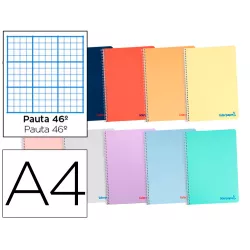 CUADERNO Fº Nº46 80H TAPA PP 60GRS SURTIDO LIDERPAPEL BF84 08935 77497