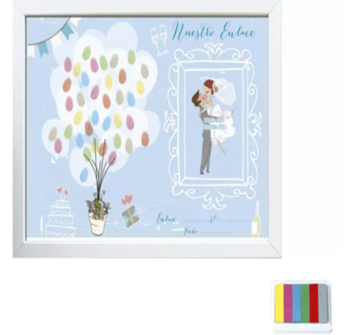 MARCO FOTO COMUNION + LAMINA PARA HUELLAS Y FOTO + TAMPONES A4 ARGUVAL 4194