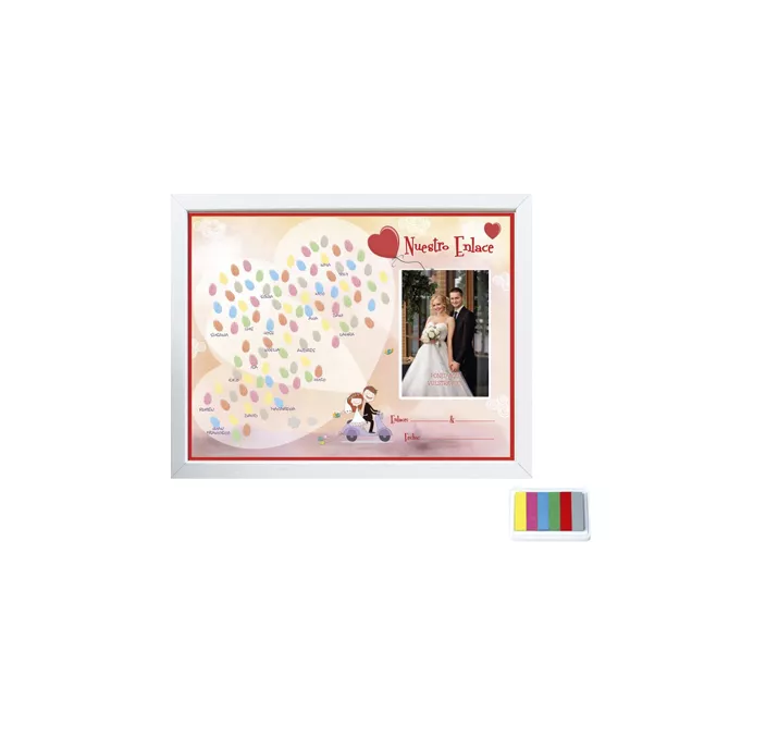 MARCO FOTO COMUNION + LAMINA PARA HUELLAS Y FOTO + TAMPONES A3 ARGUVAL 4194