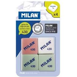 GOMA BORRAR MIGA PAN CLASICA 430 4 UNIDADES MILAN BMM9215