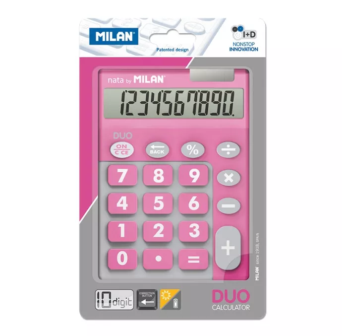 CALCULADORA 10 DIG TOUCH DUO ROSA BLISTER MILAN 150610TDPBL