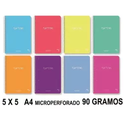 CUADERNO A4 5X5 100H 90GRS MICROPERFORADO POLIPROPILENO PACSA 16683