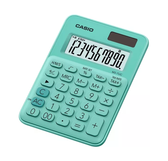 CALCULADORA SOBREMESA VERDE 10 DIG MS-7UC-GN CASIO 70020