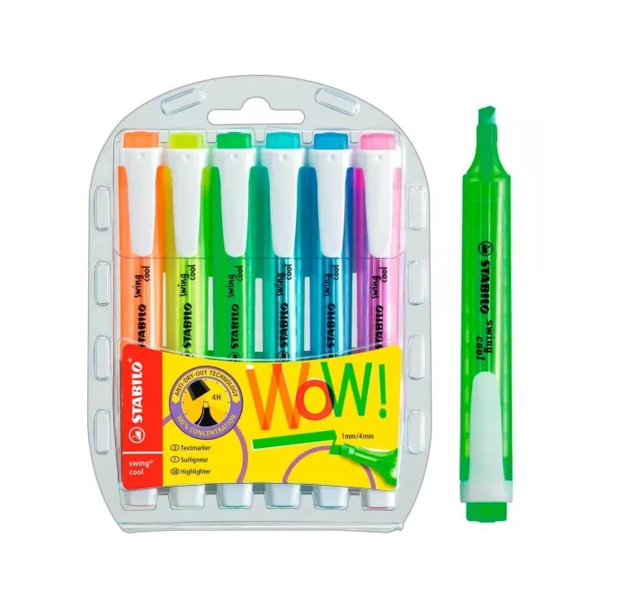 MARCADOR FLUORESCENTE SWING COOL ESTUCHE 6 STABILO 275/6-3