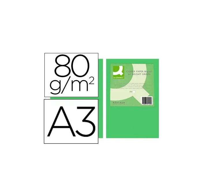 PAPEL A3 500H 80GRS VERDE INTENSO Q-CONNECT KF18008