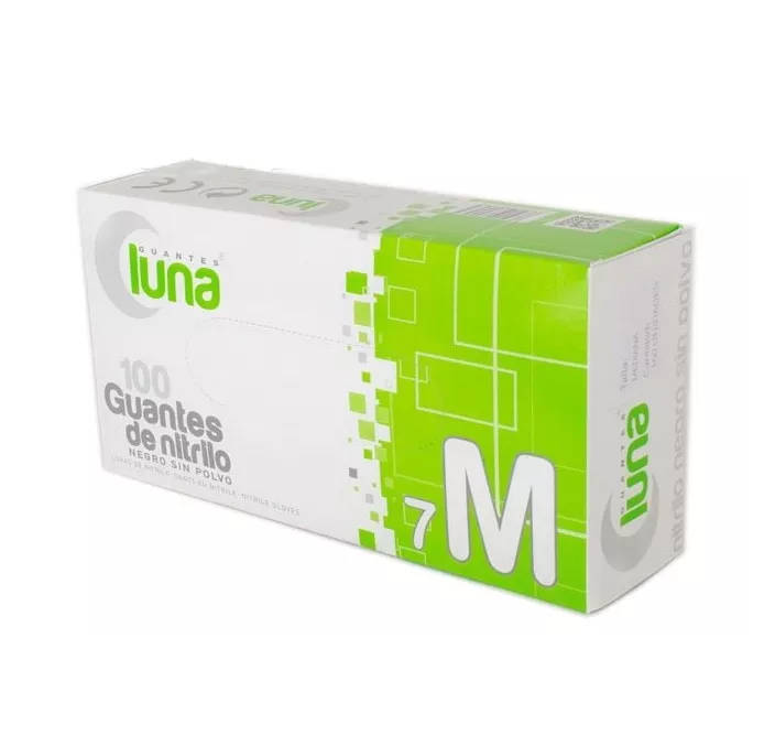 GUANTES DE NITRILO AZUL SIN POLVO TALLA M LUNA 892575