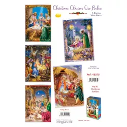 POSTAL CHRISTMAS CLASICO ORO BELEN ARGUVAL 45075