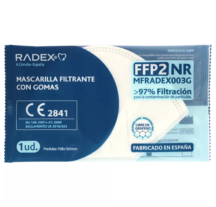 MASCARILLA FFP2 RADEX PROTECTIVE HOMOLOGADA CE BLANCA 0598